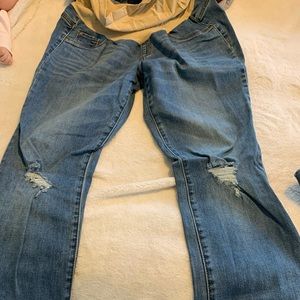 distressed bootcut maternity jeans